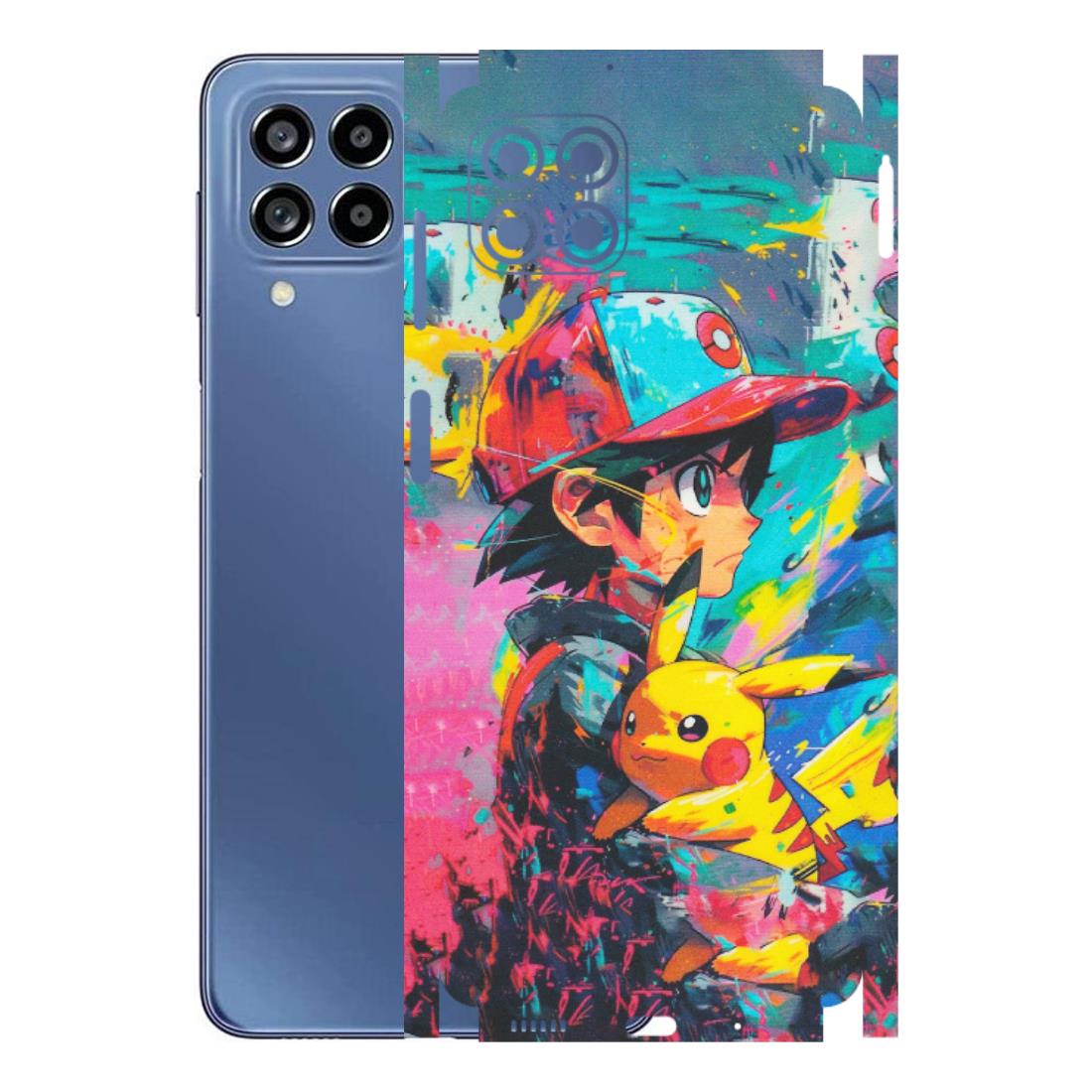 Samsung M/F/Note/Flip and C Phone Skins (All Models) - Ash & Pikachu - Matte Finish (M-26) Samsung Galaxy M53 (5G)