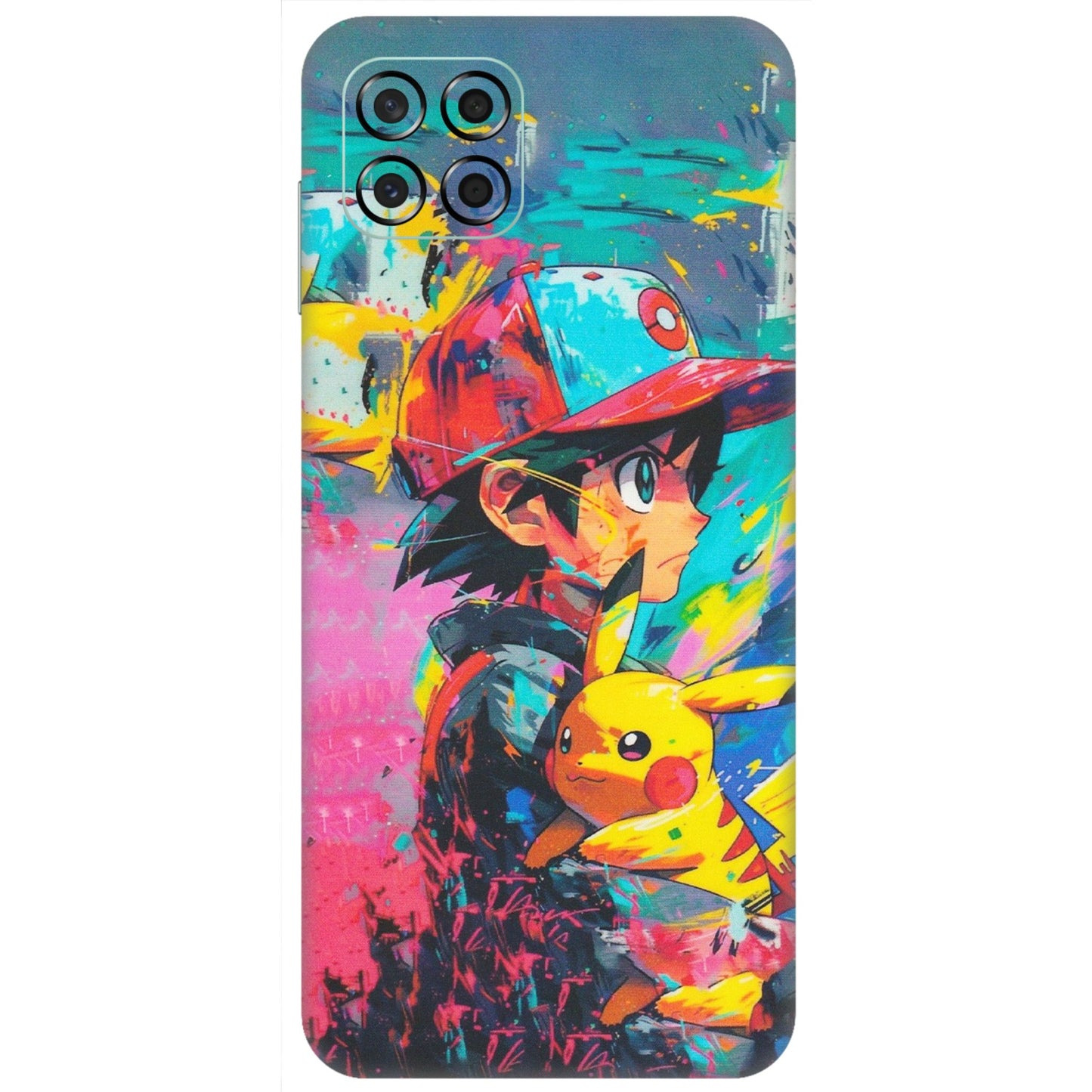 Samsung M/F/Note/Flip and C Phone Skins (All Models) - Ash & Pikachu - Matte Finish (M-26) Samsung Galaxy M53 (5G)