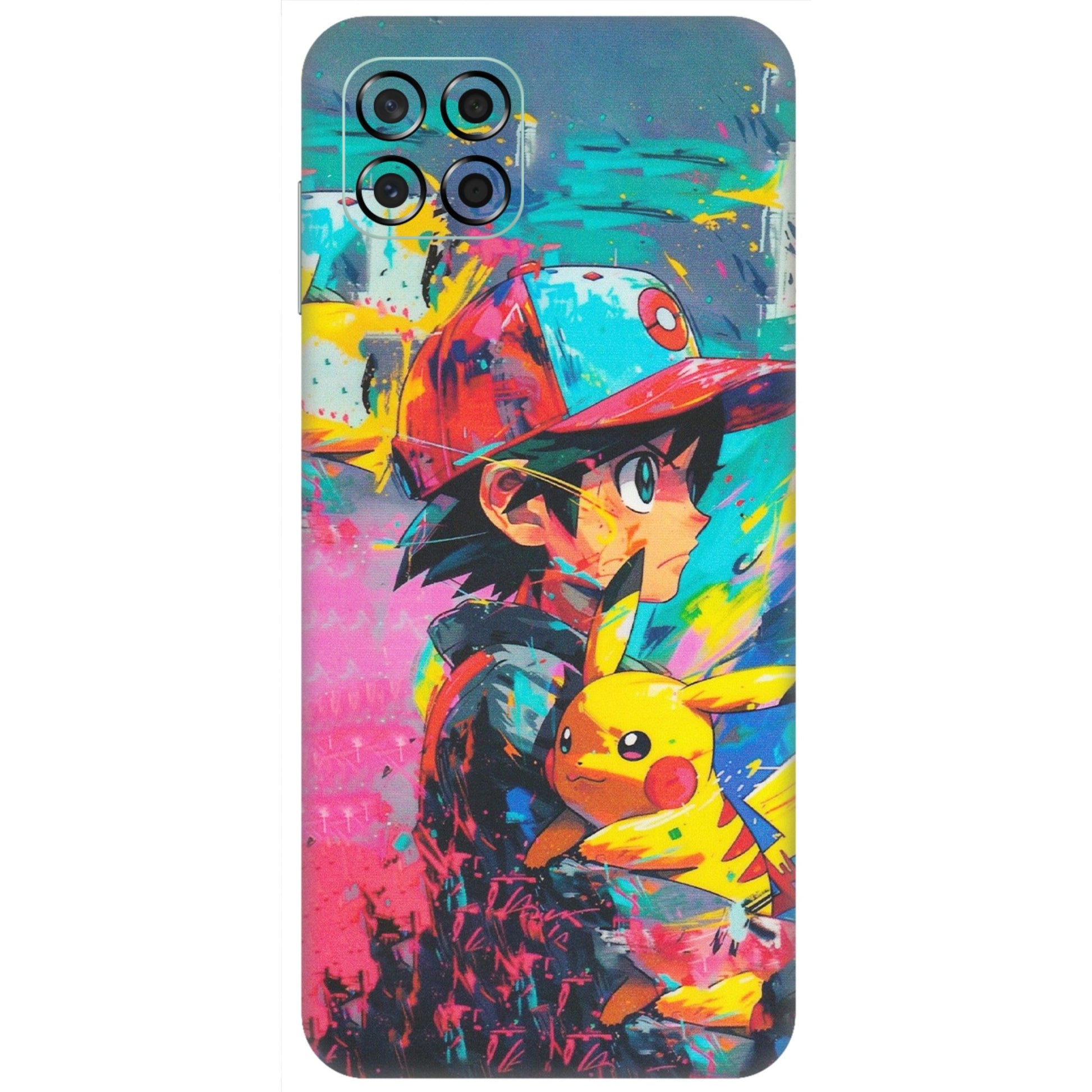 Samsung M/F/Note/Flip and C Phone Skins (All Models) - Ash & Pikachu - Matte Finish (M-26) Samsung Galaxy M53 (5G)