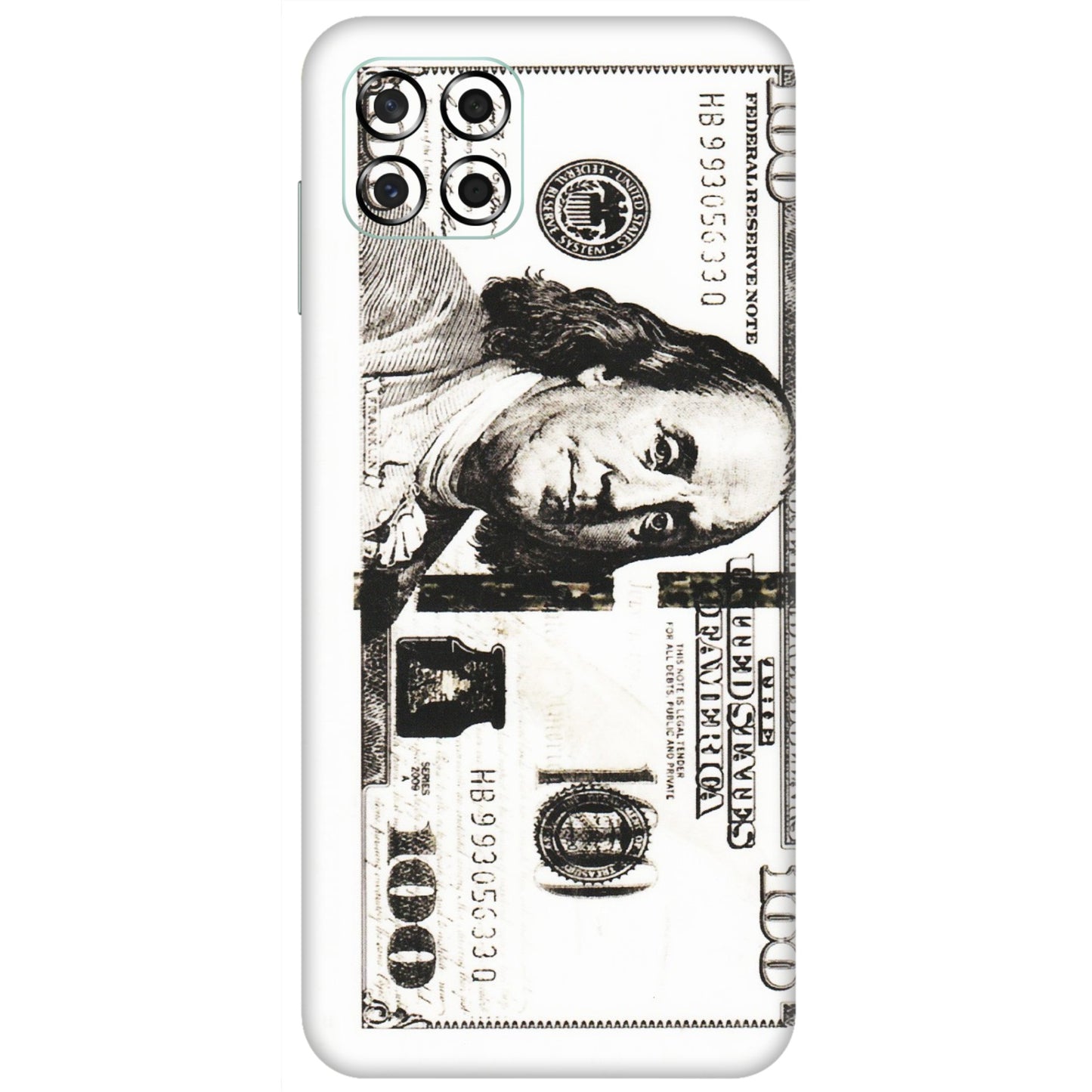 Samsung M/F/Note/Flip and C Phone Skins (All Models) - 100 Dollar Currency - Transparent Finish (T-01) Samsung Galaxy M53 (5G)