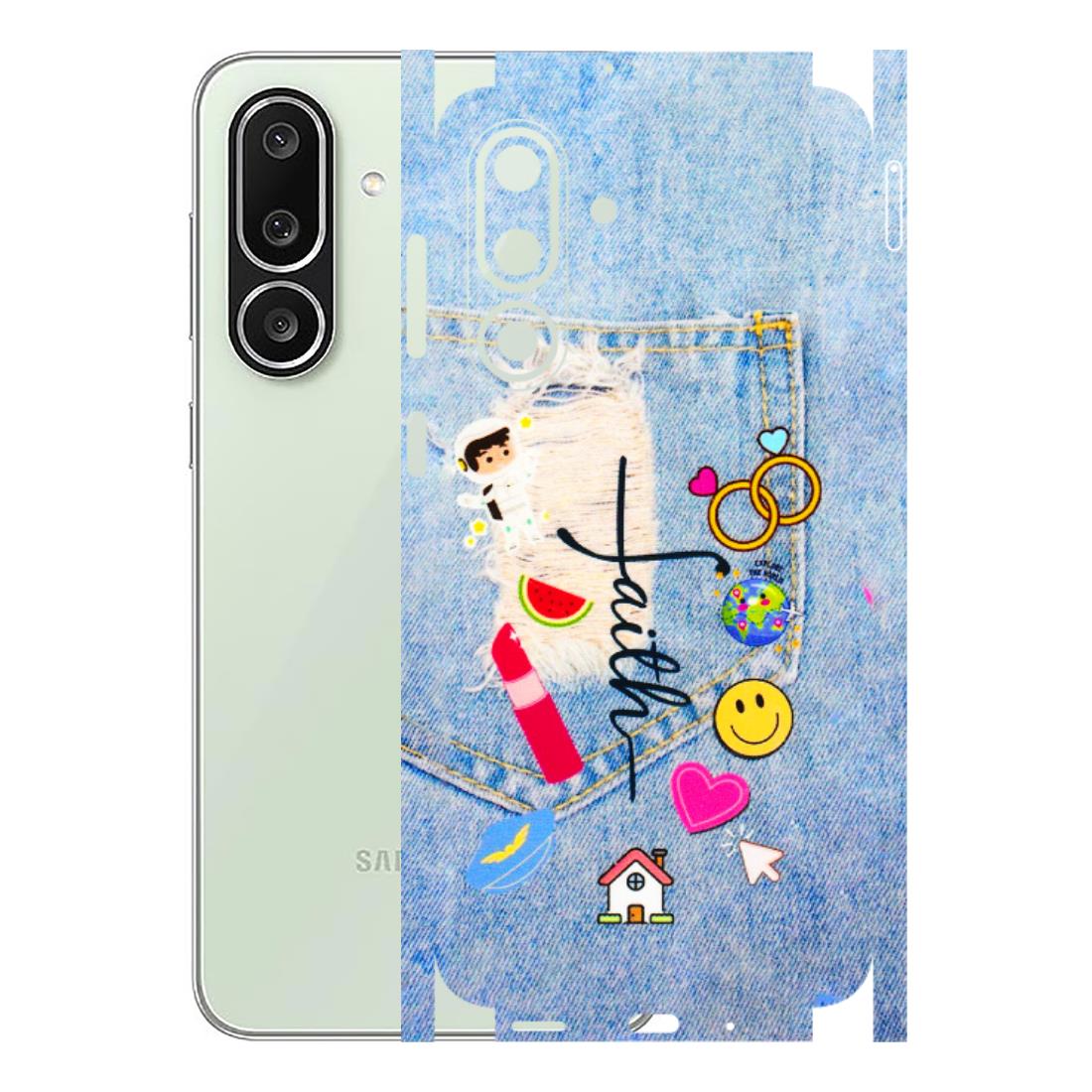 Samsung M/F/Note/Flip and C Phone Skins (All Models) - Denim Jeans Pocket - 3D Embossed Finish (L-134) Samsung Galaxy M56