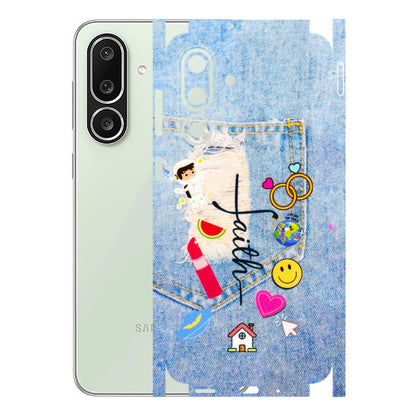 Samsung M/F/Note/Flip and C Phone Skins (All Models) - Denim Jeans Pocket - 3D Embossed Finish (L-134) Samsung Galaxy M56