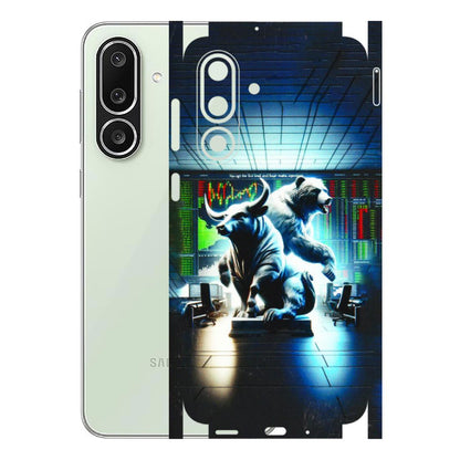 Samsung M/F/Note/Flip and C Phone Skins (All Models) - Stock Market Sensex Bear vs Bulls - 3D Embossed Finish (L-15) Samsung Galaxy M56