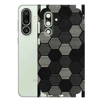 Samsung M/F/Note/Flip and C Phone Skins (All Models) - Black & White Dotted Honeycomb Texture - 3D Embossed Finish (L-202) Samsung Galaxy M56