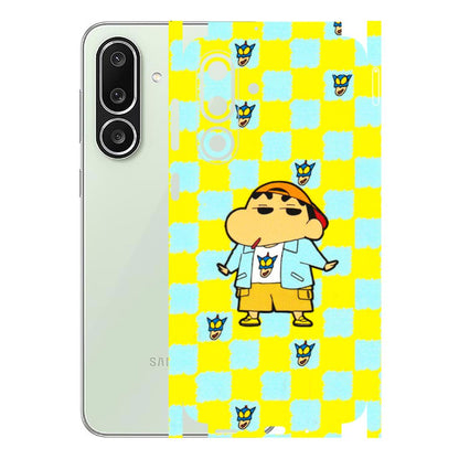 Samsung M/F/Note/Flip and C Phone Skins (All Models) - Yellow Blue Shinchan Cute - 3D Embossed Finish (L-221) Samsung Galaxy M56