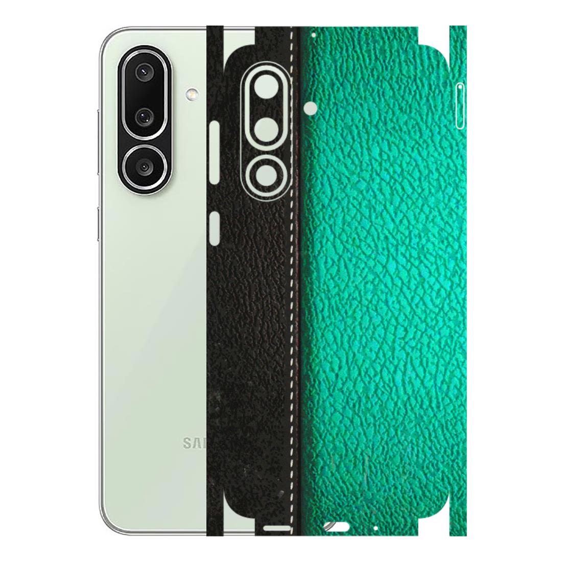 Samsung M/F/Note/Flip and C Phone Skins (All Models) - Black Green Dual Leather Stich - 3D Embossed Finish (L-233) Samsung Galaxy M56