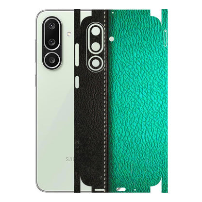 Samsung M/F/Note/Flip and C Phone Skins (All Models) - Black Green Dual Leather Stich - 3D Embossed Finish (L-233) Samsung Galaxy M56