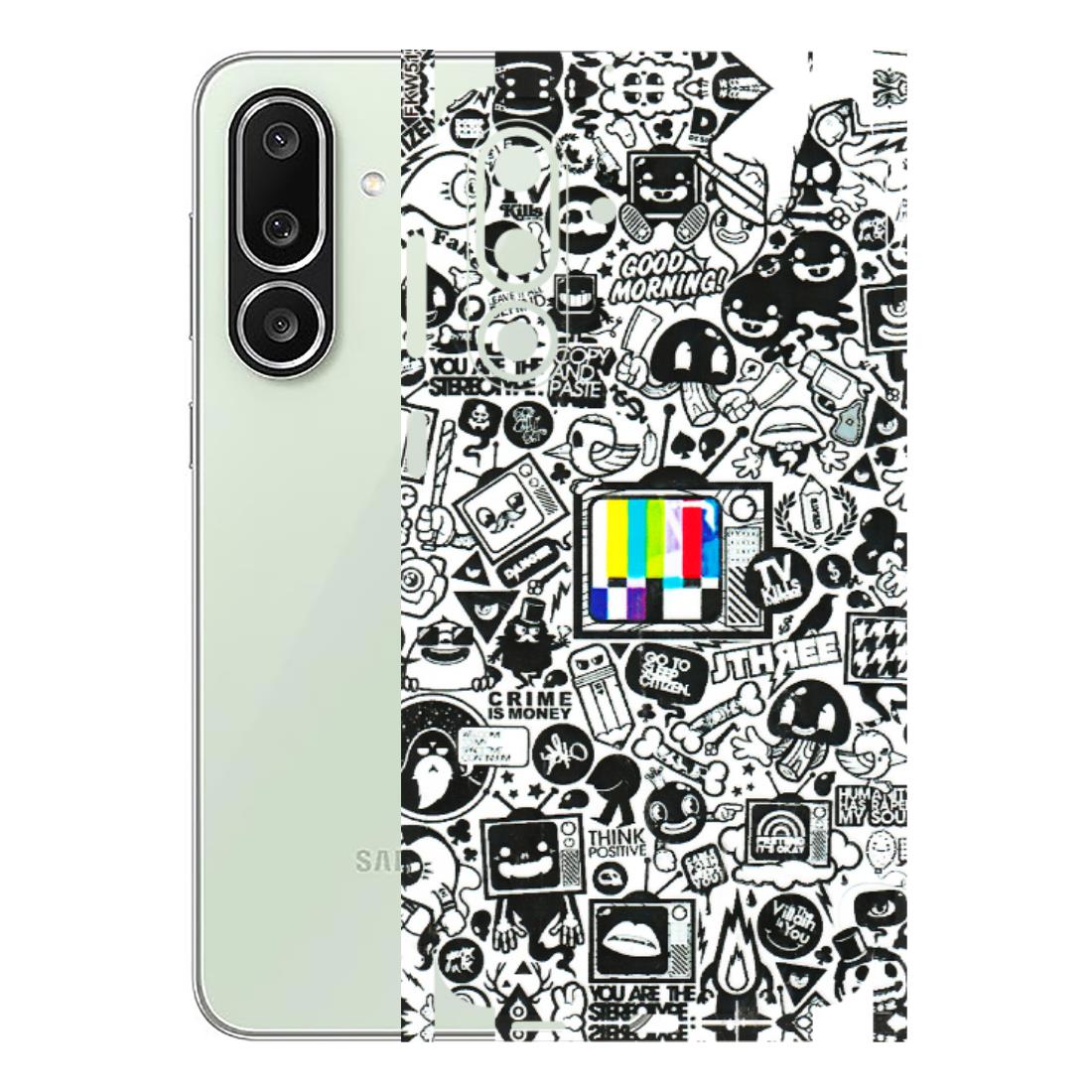 Samsung M/F/Note/Flip and C Phone Skins (All Models) - Doodles Positive Art - 3D Embossed Finish (L-263) Samsung Galaxy M56