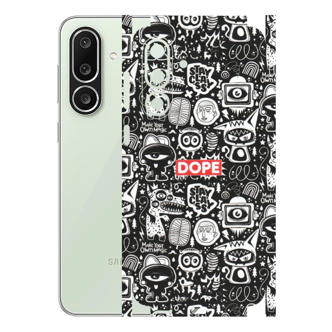 Samsung M/F/Note/Flip and C Phone Skins (All Models) - Dope Stay Classy Black Doodles - Matte Finish (M-126) Samsung Galaxy M56