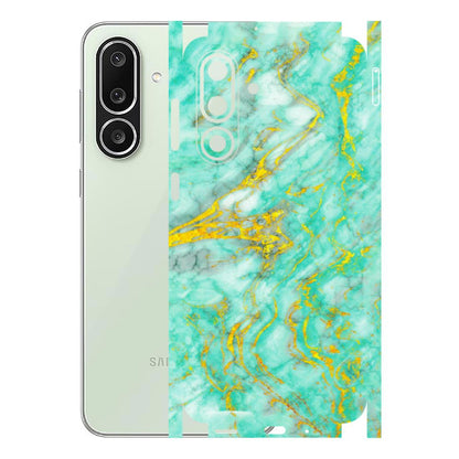 Samsung M/F/Note/Flip and C Phone Skins (All Models) - Green And Gold Marble Feel - Matte Finish (M-16) Samsung Galaxy M56