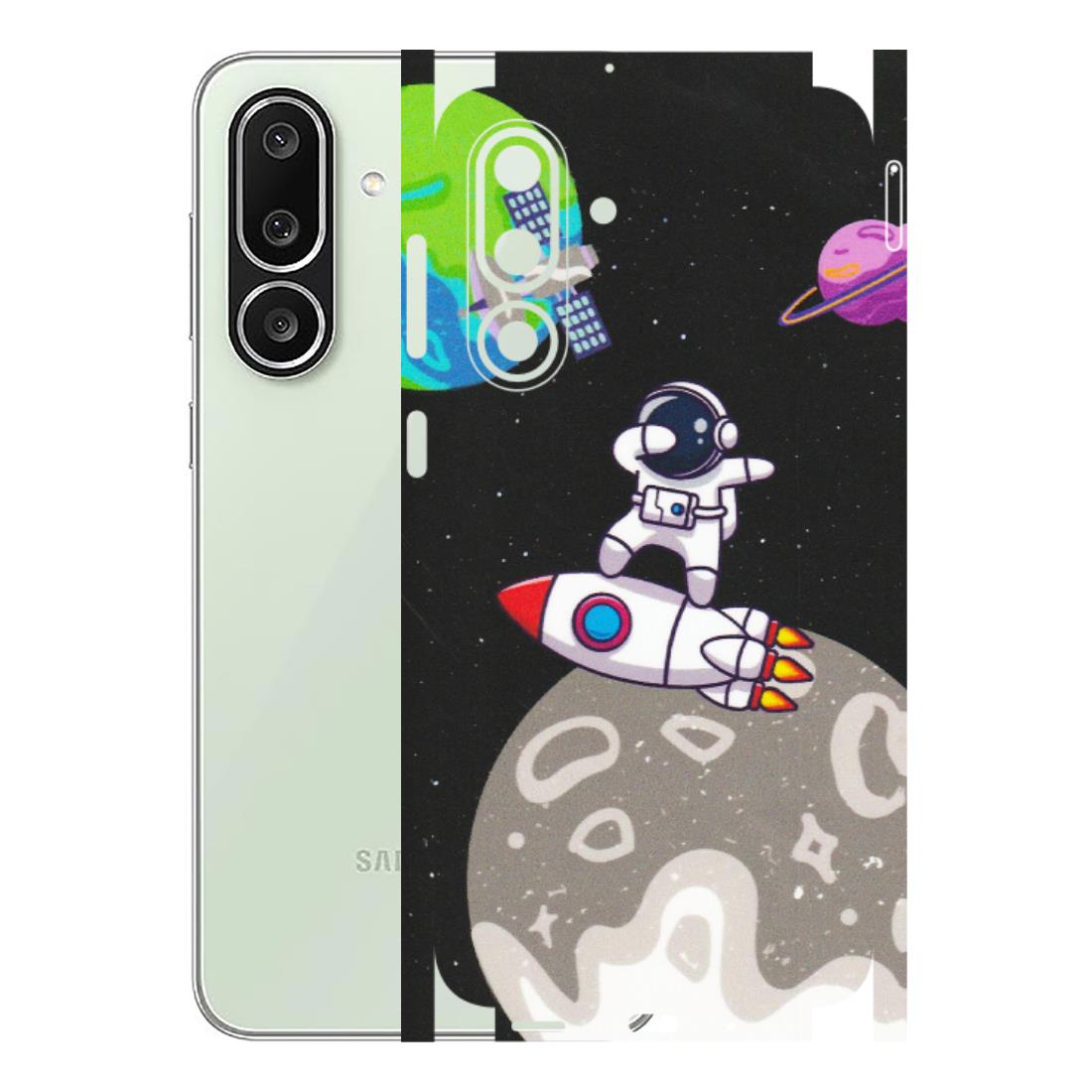 Samsung M/F/Note/Flip and C Phone Skins (All Models) - Astronaut Vibing Toon Running - Matte Finish (M-39) Samsung Galaxy M56