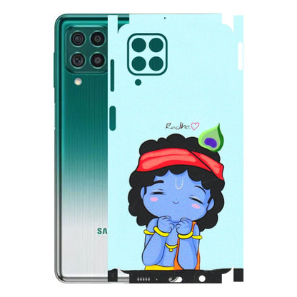 Samsung M/F/Note/Flip and C Phone Skins (All Models) - Radhe Radhe Cute Toon - 3D Embossed Finish (L-05) Samsung Galaxy M62