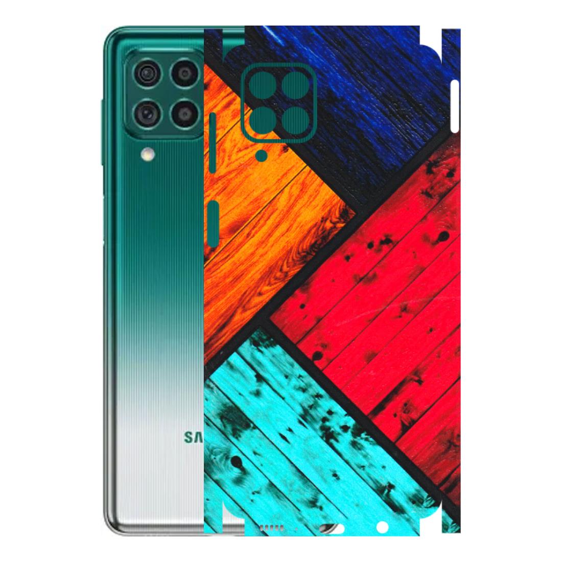 Samsung M/F/Note/Flip and C Phone Skins (All Models) - Colourful Wood Panels Abstract - 3D Embossed Finish (L-09) Samsung Galaxy M62