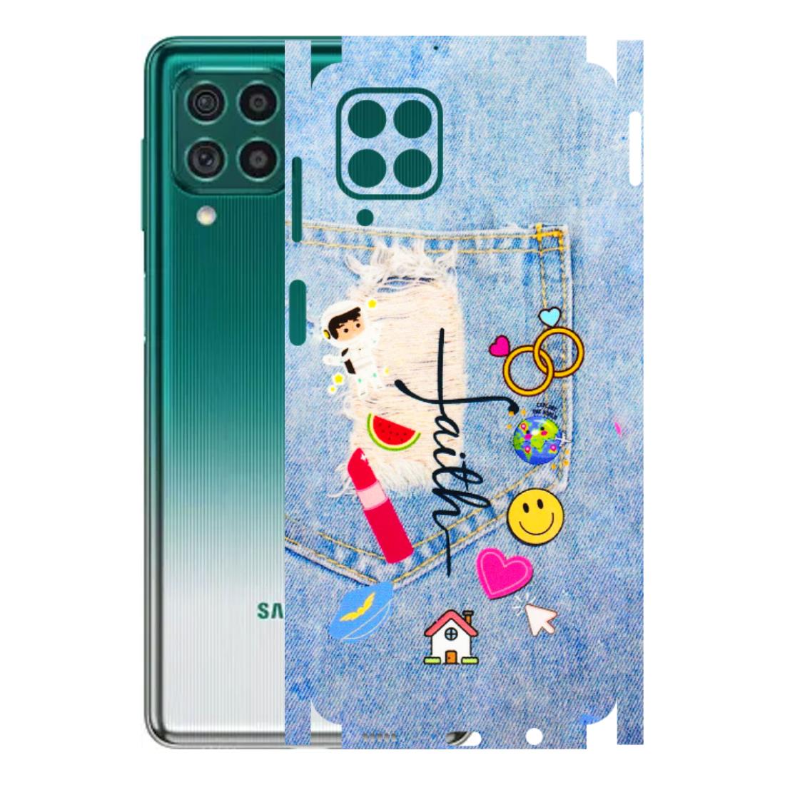 Samsung M/F/Note/Flip and C Phone Skins (All Models) - Denim Jeans Pocket - 3D Embossed Finish (L-134) Samsung Galaxy M62