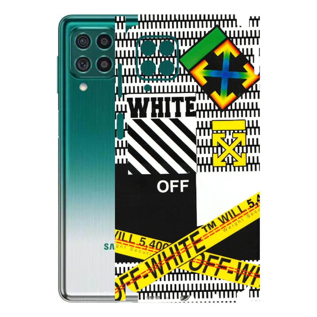 Samsung M/F/Note/Flip and C Phone Skins (All Models) - White Off Abstract - 3D Embossed Finish (L-172) Samsung Galaxy M62