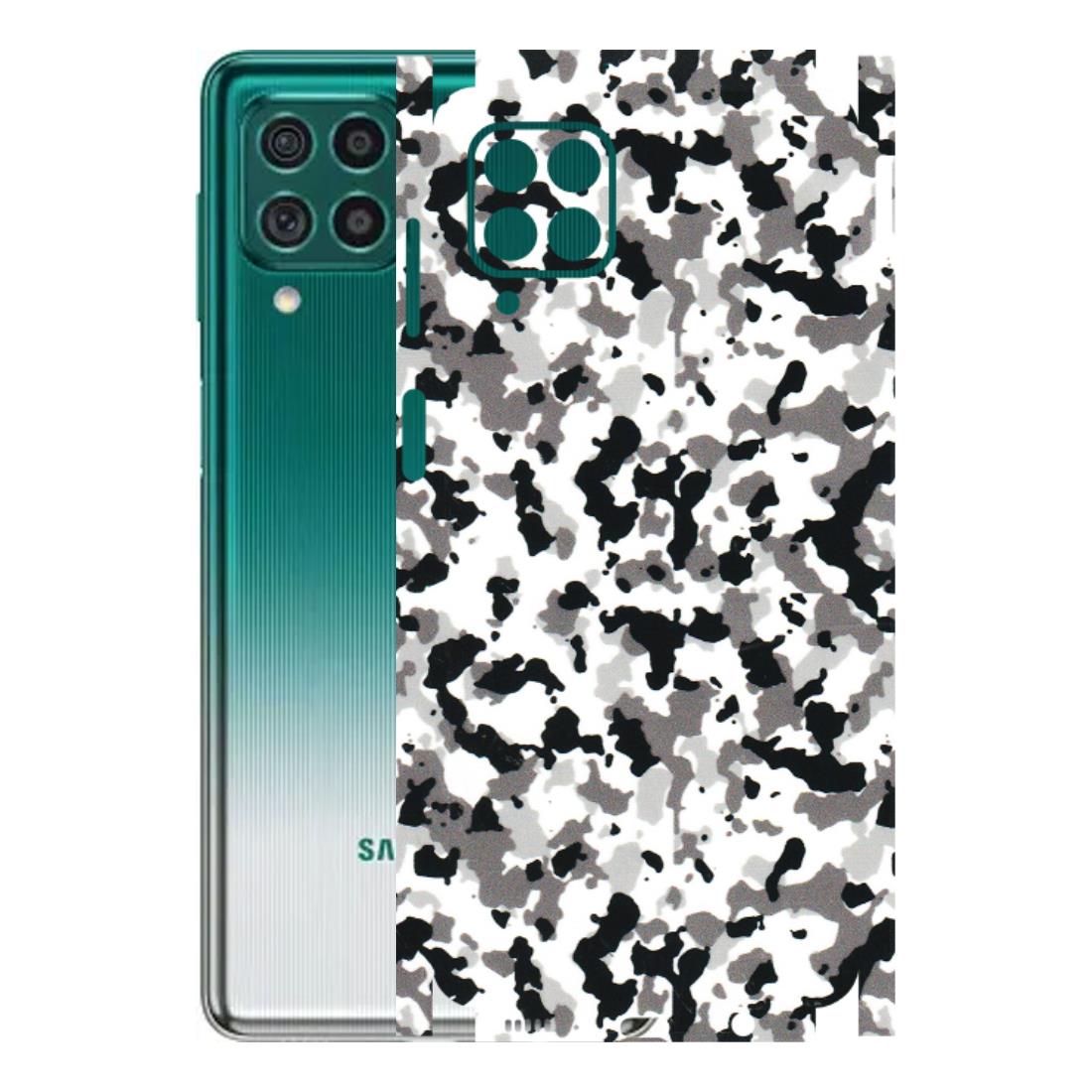 Samsung M/F/Note/Flip and C Phone Skins (All Models) - White Black Camouflage - 3D Embossed Finish (L-18) Samsung Galaxy M62