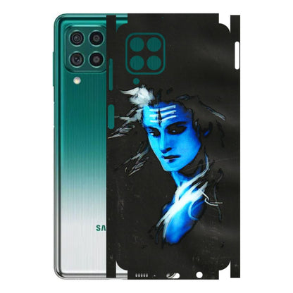 Samsung M/F/Note/Flip and C Phone Skins (All Models) - Har Har Mahadev Blue/Black - 3D Embossed Finish (L-185) Samsung Galaxy M62