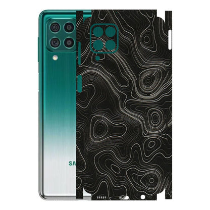 Samsung M/F/Note/Flip and C Phone Skins (All Models) - Black Swirl - 3D Embossed Finish (L-196) Samsung Galaxy M62