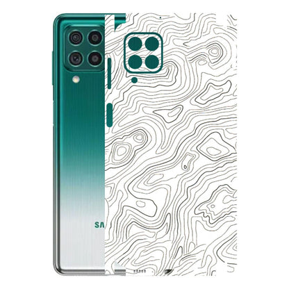 Samsung M/F/Note/Flip and C Phone Skins (All Models) - White Black Swirls - 3D Embossed Finish (L-219) Samsung Galaxy M62