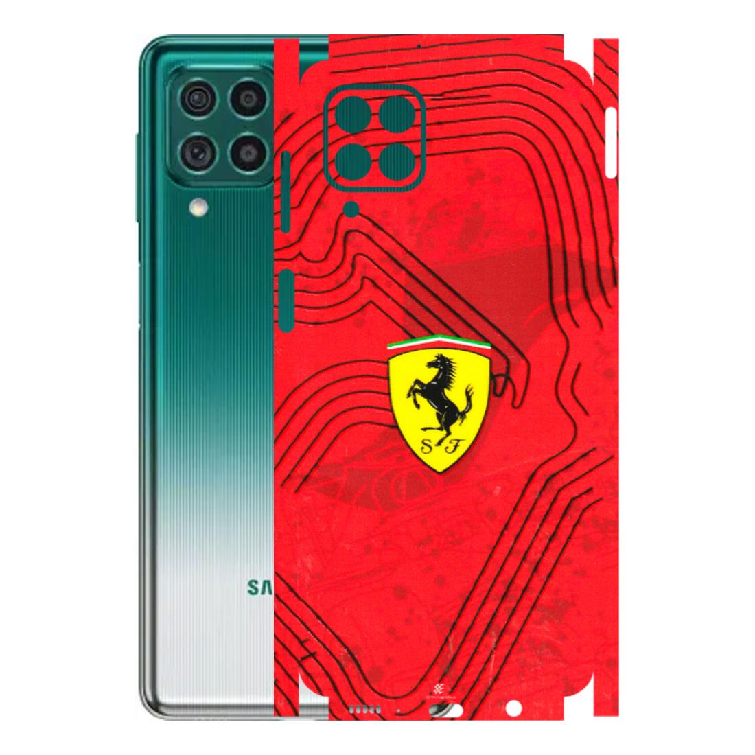 Samsung M/F/Note/Flip and C Phone Skins (All Models) - Red Ferrari Logo Stylish - 3D Embossed Finish (L-238) Samsung Galaxy M62