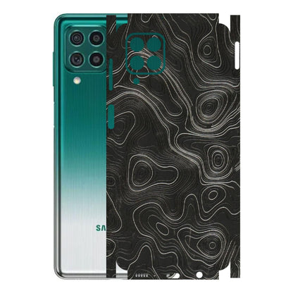 Samsung M/F/Note/Flip and C Phone Skins (All Models) - Abstract White Line Map - 3D Embossed Finish (L-269) Samsung Galaxy M62