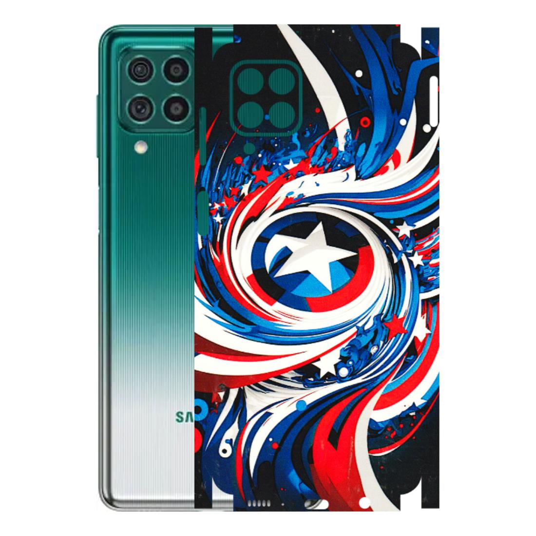 Samsung M/F/Note/Flip and C Phone Skins (All Models) - Captain America Logo - 3D Embossed Finish (L-307) Samsung Galaxy M62
