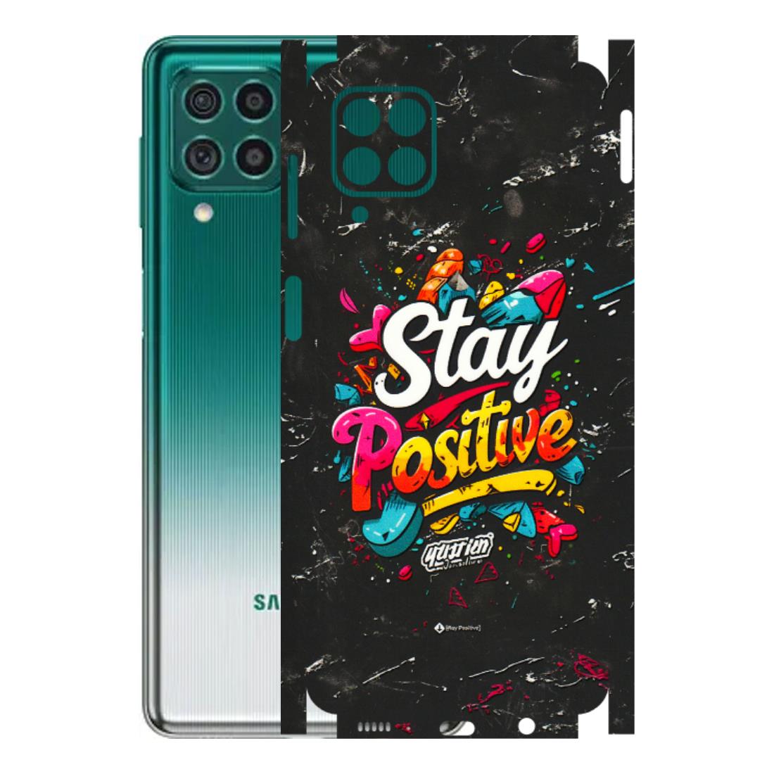 Samsung M/F/Note/Flip and C Phone Skins (All Models) - Stay Positive Black - 3D Embossed Finish (L-31) Samsung Galaxy M62