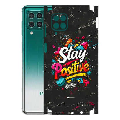 Samsung M/F/Note/Flip and C Phone Skins (All Models) - Stay Positive Black - 3D Embossed Finish (L-31) Samsung Galaxy M62
