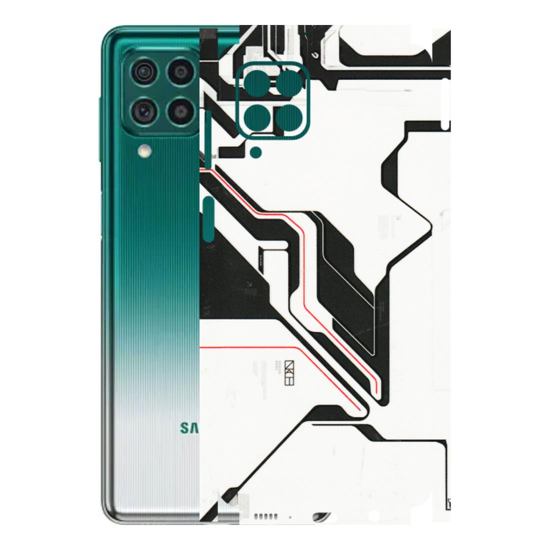 Samsung M/F/Note/Flip and C Phone Skins (All Models) - White Techy Logo - 3D Embossed Finish (L-312) Samsung Galaxy M62