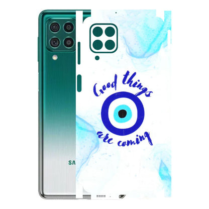 Samsung M/F/Note/Flip and C Phone Skins (All Models) - Evil Eye Good Things Are Coming - 3D Embossed Finish (L-322) Samsung Galaxy M62