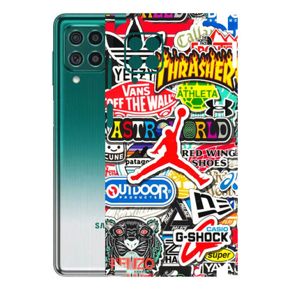 Samsung M/F/Note/Flip and C Phone Skins (All Models) - Multi Brands Sticker Graffiti - 3D Embossed Finish (L-37) Samsung Galaxy M62