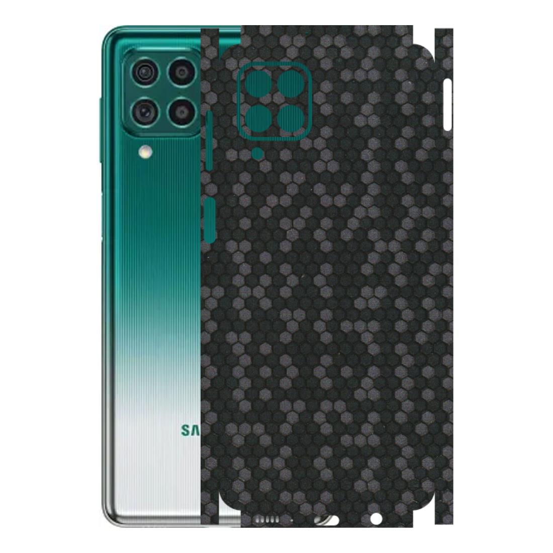 Samsung M/F/Note/Flip and C Phone Skins (All Models) - Black Grey Honeycomb Sober - 3D Embossed Finish (L-85) Samsung Galaxy M62