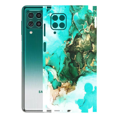 Samsung M/F/Note/Flip and C Phone Skins (All Models) - The Blue Gold Marble - Matte Finish (M-124) Samsung Galaxy M62