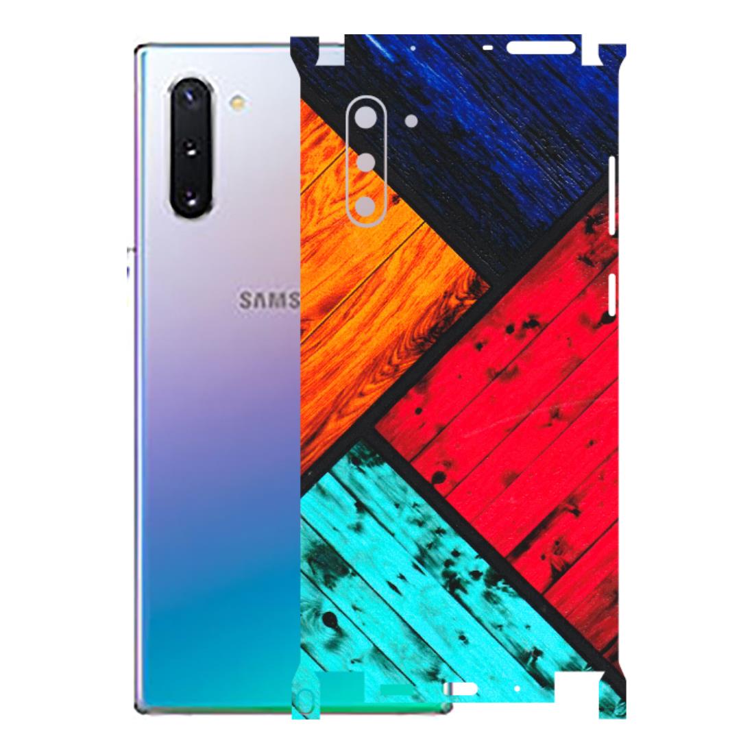 Samsung M/F/Note/Flip and C Phone Skins (All Models) - Colourful Wood Panels Abstract - 3D Embossed Finish (L-09) Samsung Galaxy Note 10