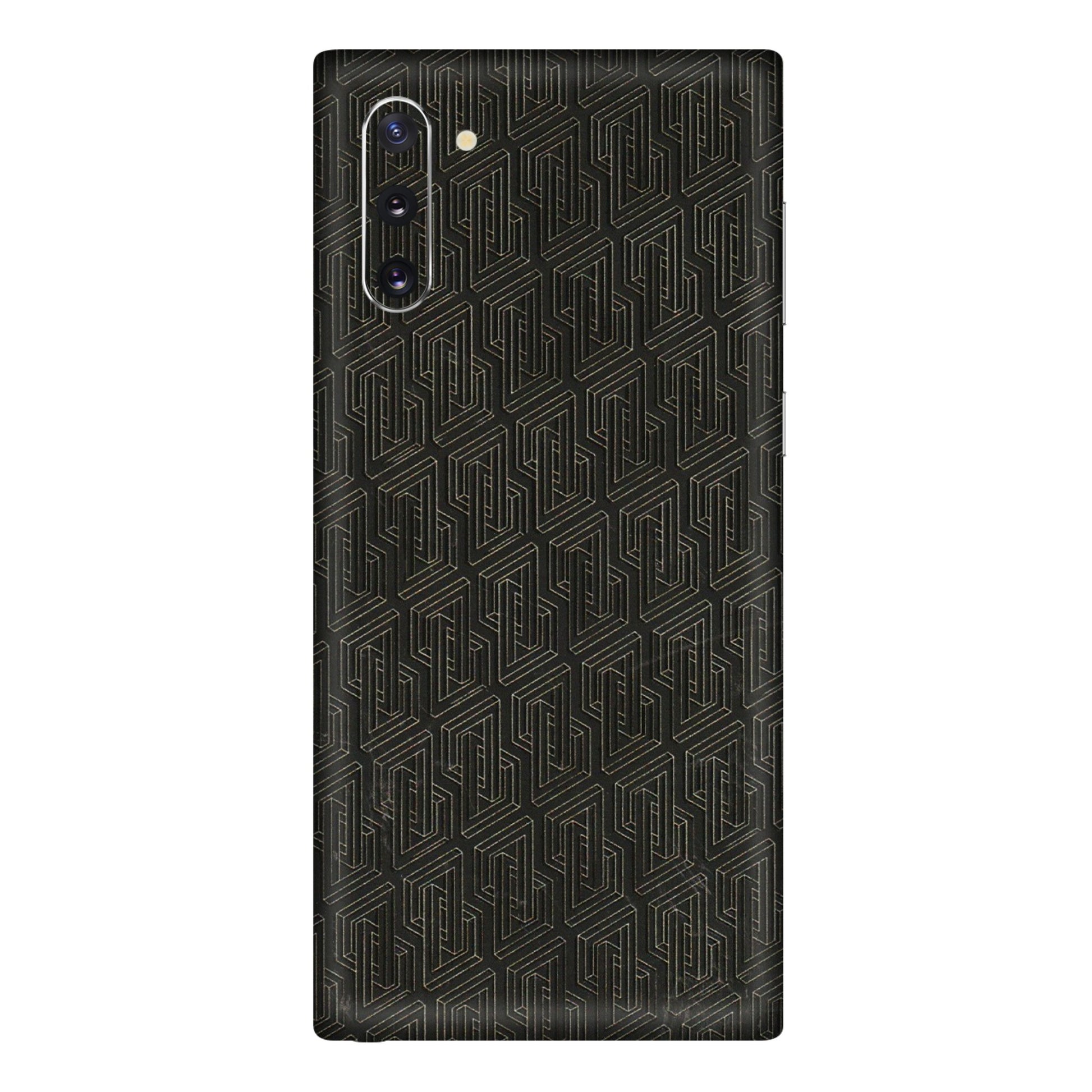 Samsung M/F/Note/Flip and C Phone Skins (All Models) - Black Abstract Pattern - 3D Embossed Finish (L-117) Samsung Galaxy Note 10