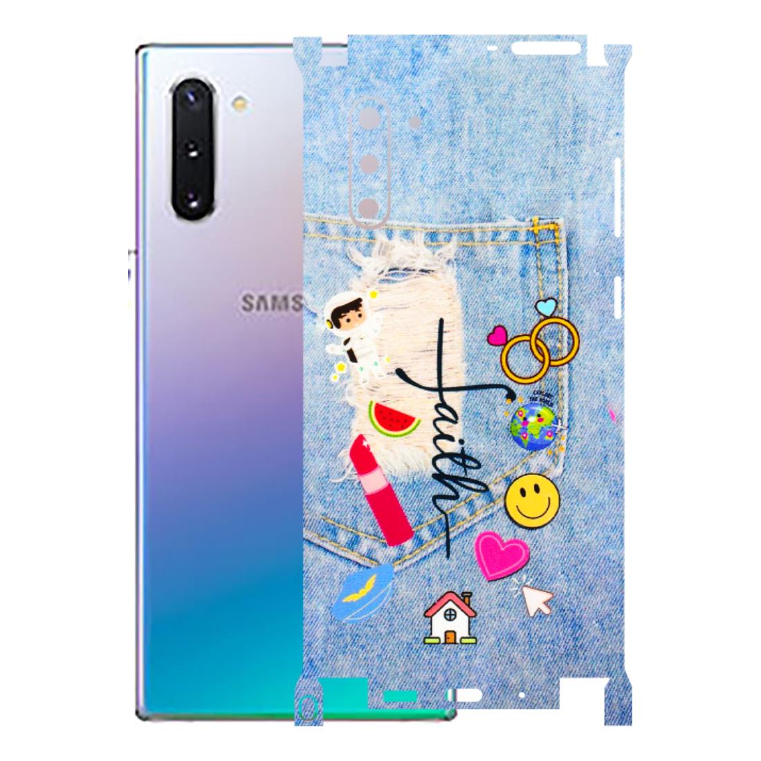 Samsung M/F/Note/Flip and C Phone Skins (All Models) - Denim Jeans Pocket - 3D Embossed Finish (L-134) Samsung Galaxy Note 10