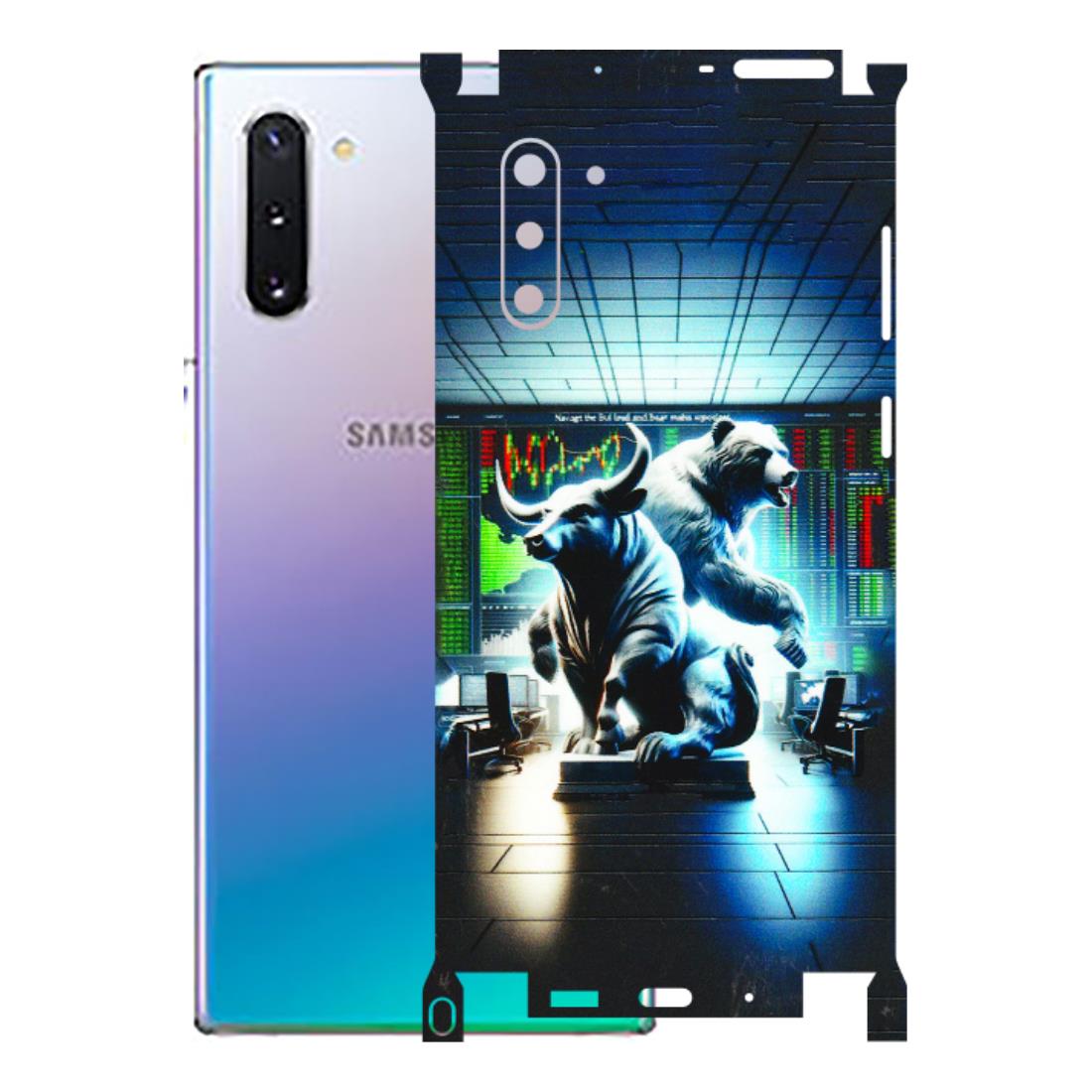Samsung M/F/Note/Flip and C Phone Skins (All Models) - Stock Market Sensex Bear vs Bulls - 3D Embossed Finish (L-15) Samsung Galaxy Note 10