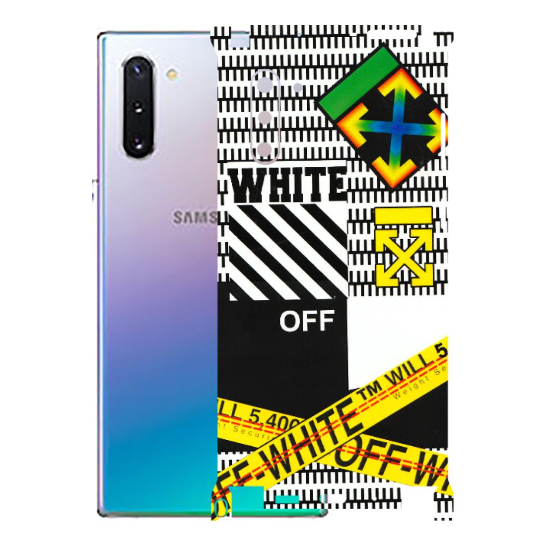 Samsung M/F/Note/Flip and C Phone Skins (All Models) - White Off Abstract - 3D Embossed Finish (L-172) Samsung Galaxy Note 10