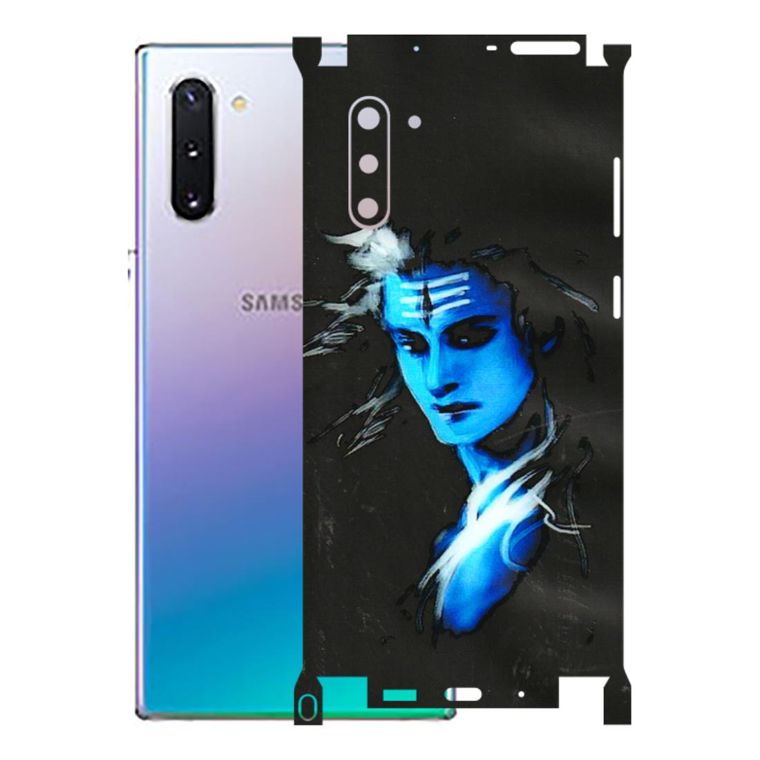Samsung M/F/Note/Flip and C Phone Skins (All Models) - Har Har Mahadev Blue/Black - 3D Embossed Finish (L-185) Samsung Galaxy Note 10