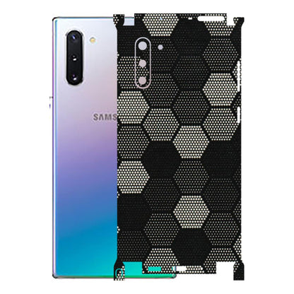 Samsung M/F/Note/Flip and C Phone Skins (All Models) - Black & White Dotted Honeycomb Texture - 3D Embossed Finish (L-202) Samsung Galaxy Note 10