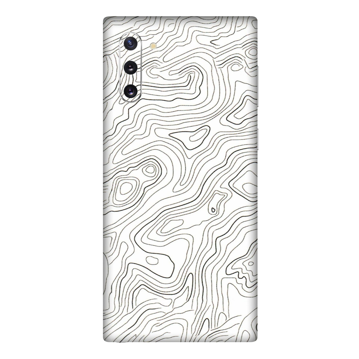 Samsung M/F/Note/Flip and C Phone Skins (All Models) - White Black Swirls - 3D Embossed Finish (L-219) Samsung Galaxy Note 10