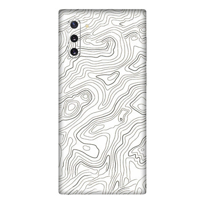 Samsung M/F/Note/Flip and C Phone Skins (All Models) - White Black Swirls - 3D Embossed Finish (L-219) Samsung Galaxy Note 10