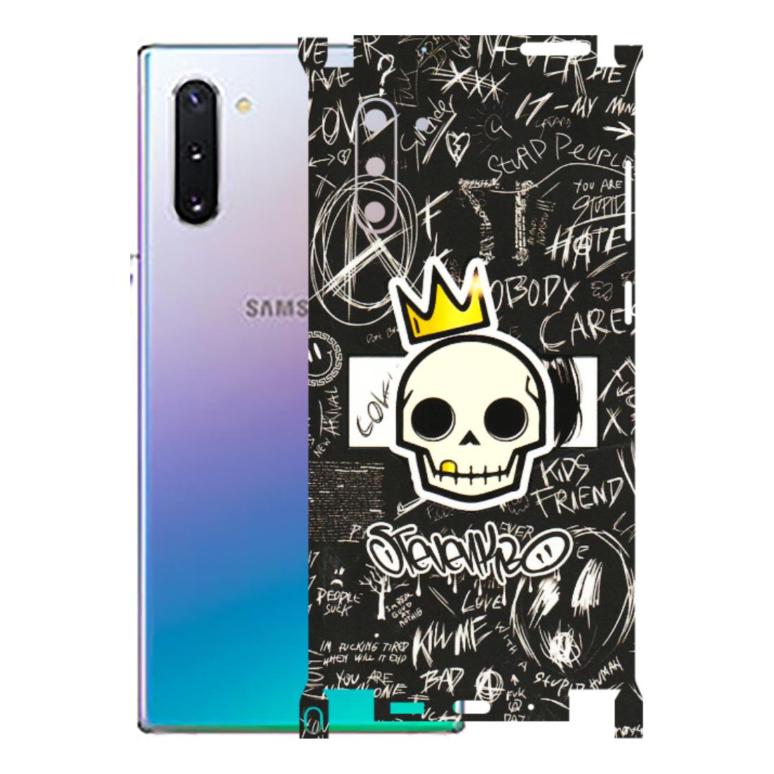 Samsung M/F/Note/Flip and C Phone Skins (All Models) - Funny Skull Black Chalk Grafitti - 3D Embossed Finish (L-22) Samsung Galaxy Note 10