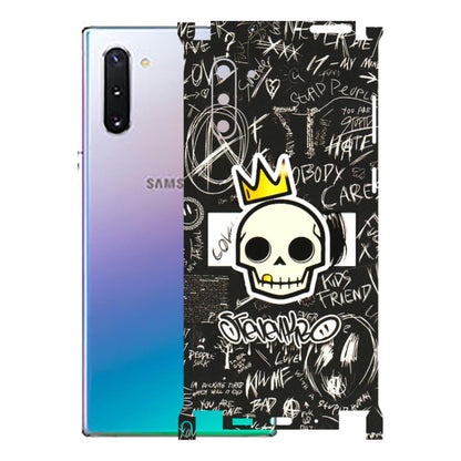 Samsung M/F/Note/Flip and C Phone Skins (All Models) - Funny Skull Black Chalk Grafitti - 3D Embossed Finish (L-22) Samsung Galaxy Note 10