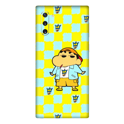Samsung M/F/Note/Flip and C Phone Skins (All Models) - Yellow Blue Shinchan Cute - 3D Embossed Finish (L-221) Samsung Galaxy Note 10