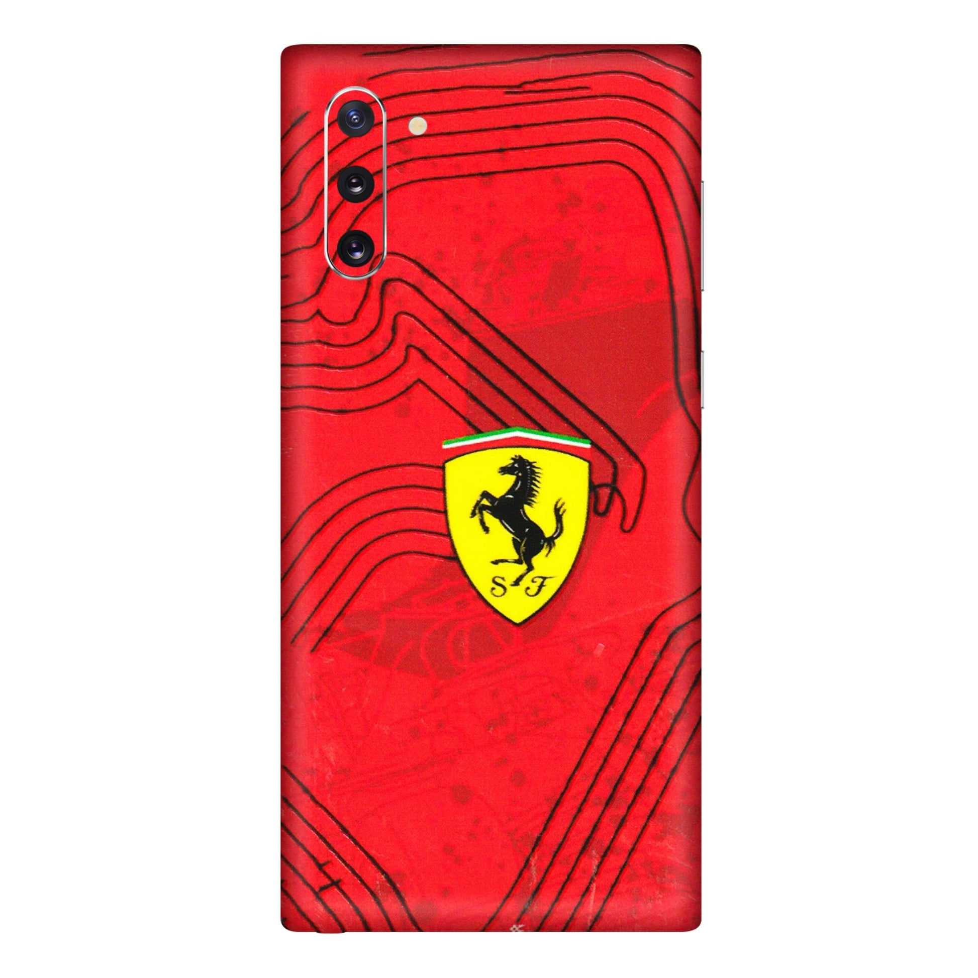 Samsung M/F/Note/Flip and C Phone Skins (All Models) - Red Ferrari Logo Stylish - 3D Embossed Finish (L-238) Samsung Galaxy Note 10