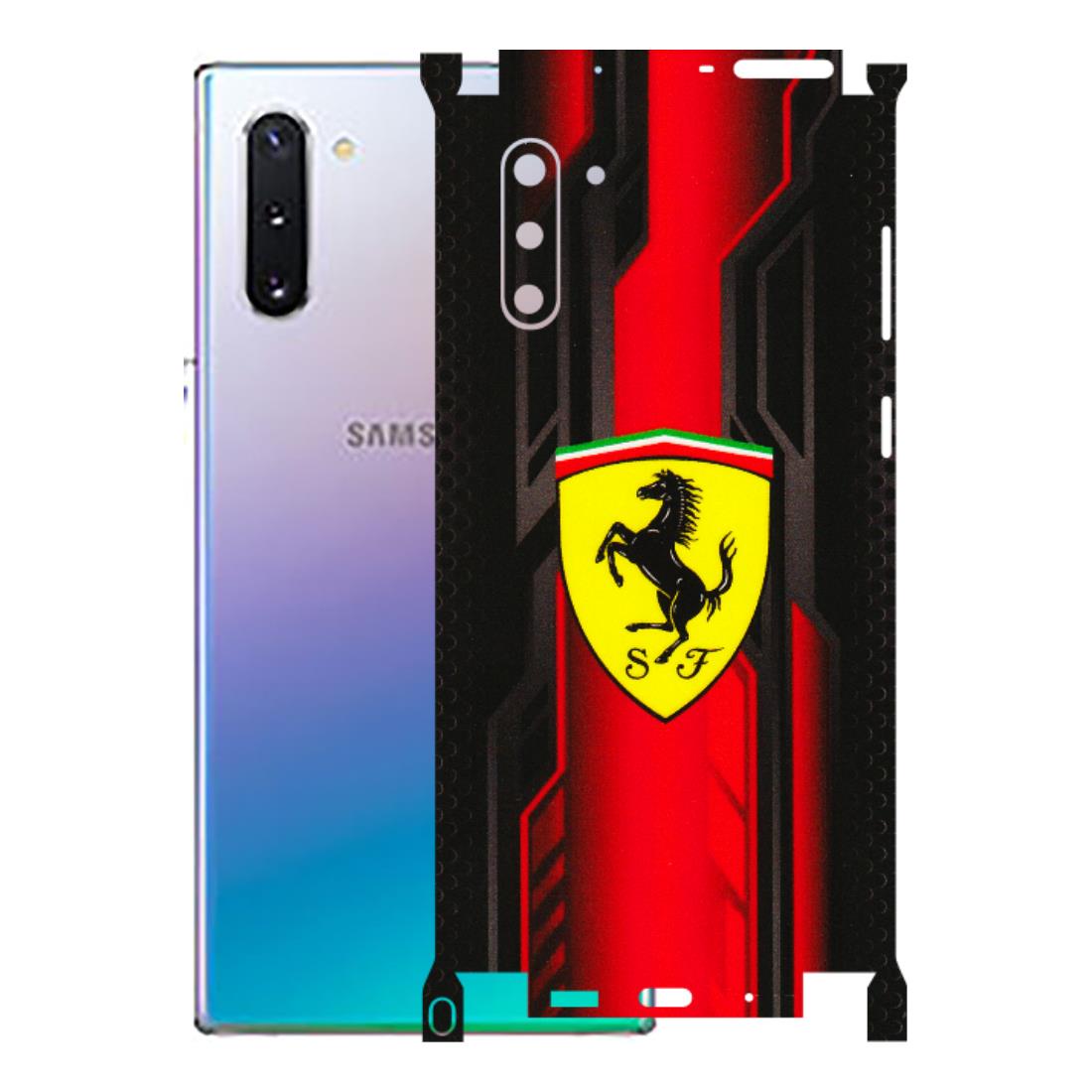 Samsung M/F/Note/Flip and C Phone Skins (All Models) - Black Ferrari Logo - 3D Embossed Finish (L-253) Samsung Galaxy Note 10