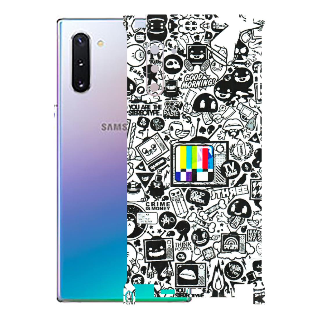 Samsung M/F/Note/Flip and C Phone Skins (All Models) - Doodles Positive Art - 3D Embossed Finish (L-263) Samsung Galaxy Note 10