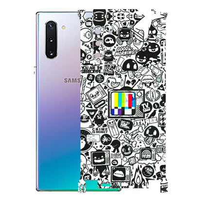 Samsung M/F/Note/Flip and C Phone Skins (All Models) - Doodles Positive Art - 3D Embossed Finish (L-263) Samsung Galaxy Note 10