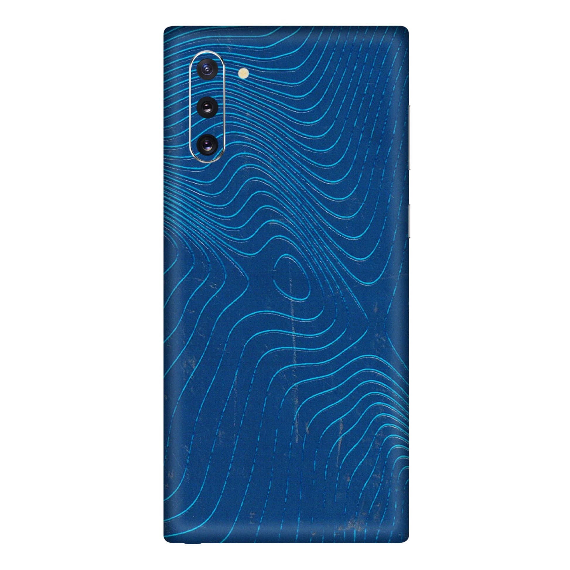 Samsung M/F/Note/Flip and C Phone Skins (All Models) - Abstract Blue Line Map - 3D Embossed Finish (L-272) Samsung Galaxy Note 10